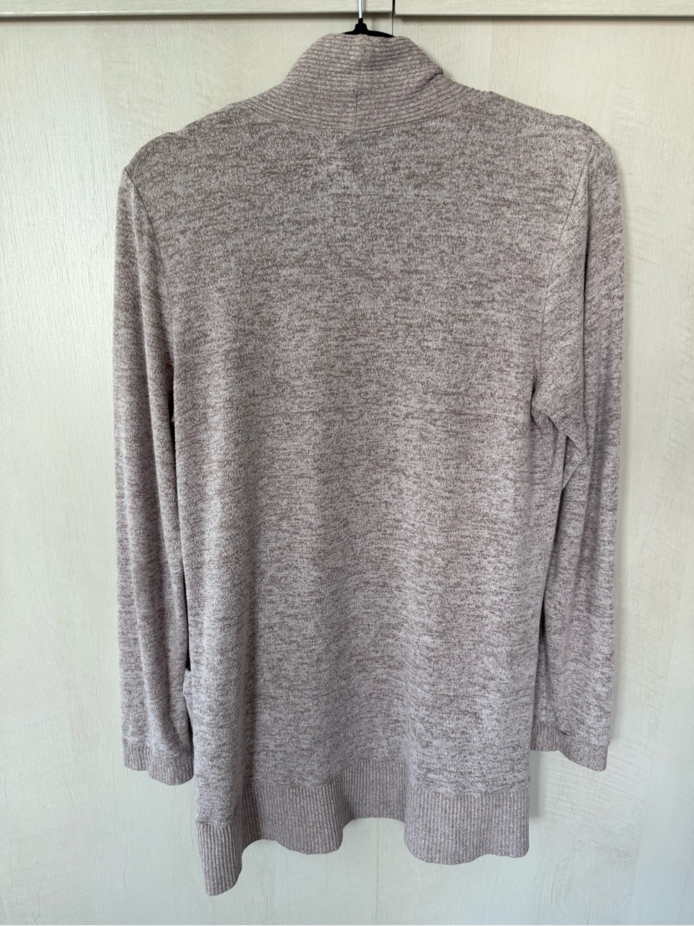 Bobeau Heather Gray Open Front Shawl Collar Cardigan Sweater Medium - Picture 4 of 7